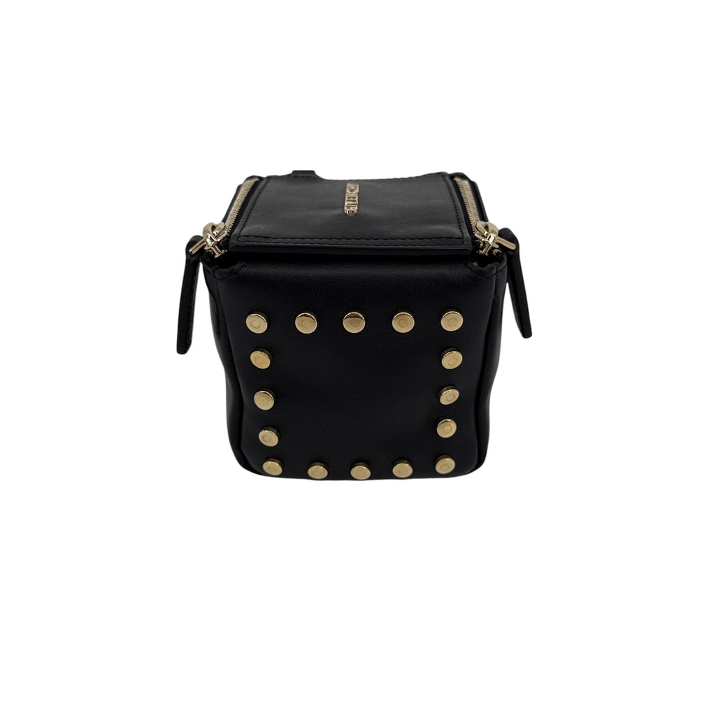 GIVENCHY Pandora Cube Pouch Charm Leather Bag in Black