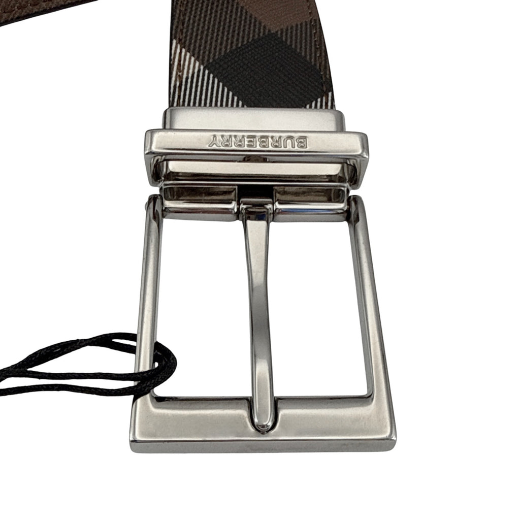 BURBERRY Louis 35mm Reversible Buckle Giant Check E-Canvas Belt 85|34