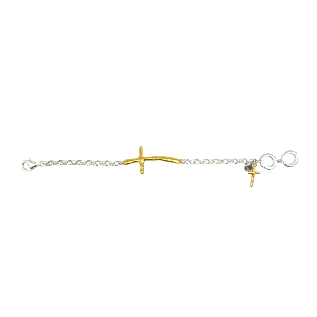 SILPADA In Good Faith Cross Bracelet in Sterling Silver & Gold