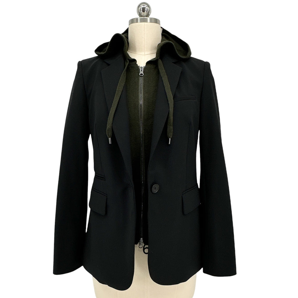 VERONICA BEARD Cashmere Hoodie Dickey in Army