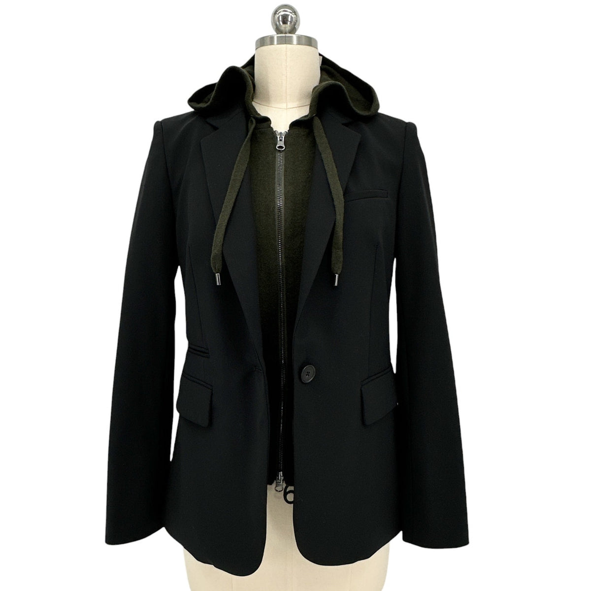 VERONICA BEARD Cashmere Hoodie Dickey in Army