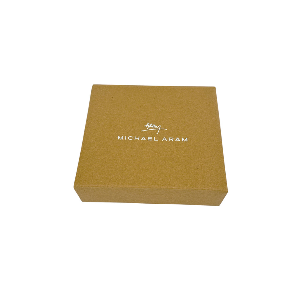 MICHAEL ARAM Gold Feather Coaster & Wine Stopper Set
