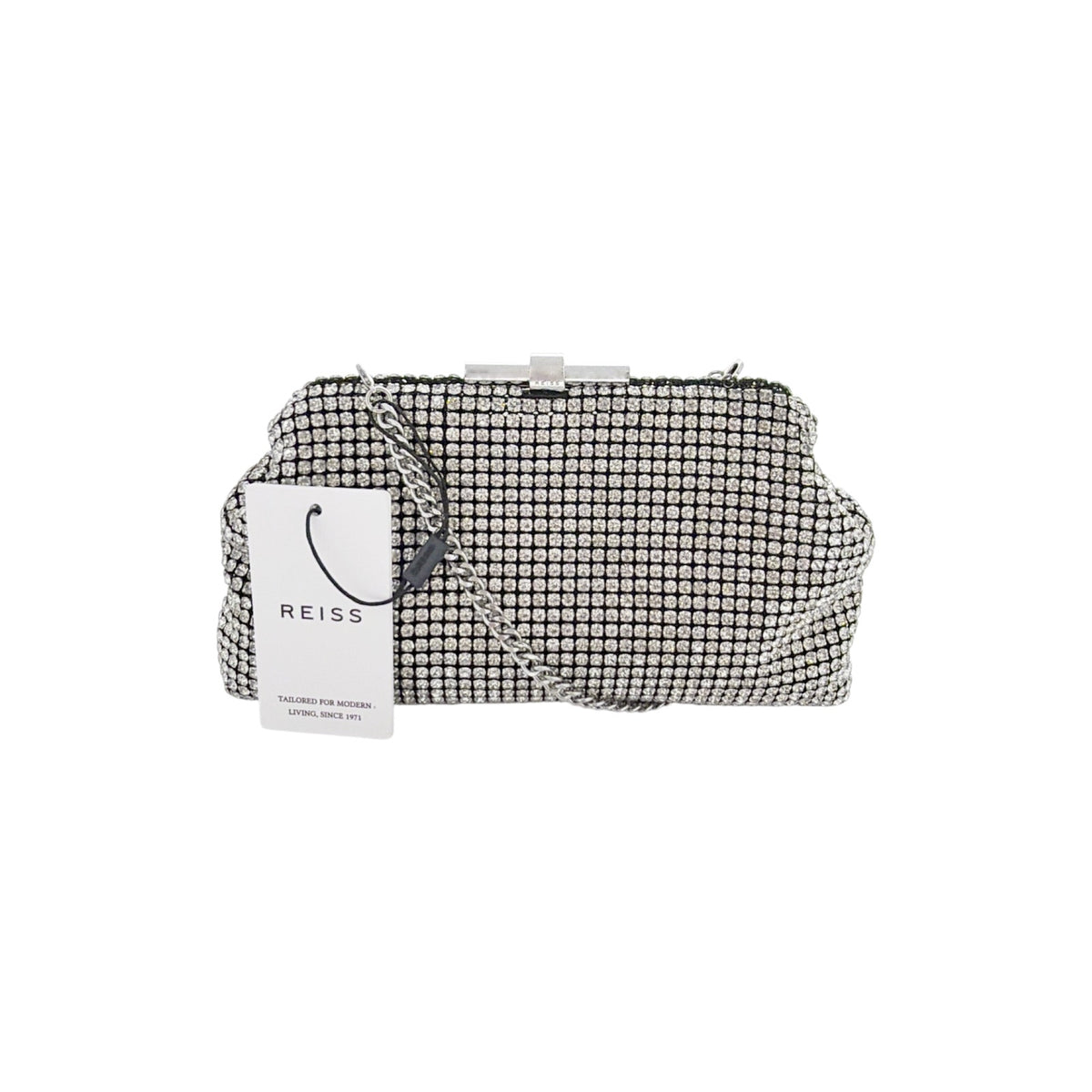 REISS Adaline Crystal Clutch Bag