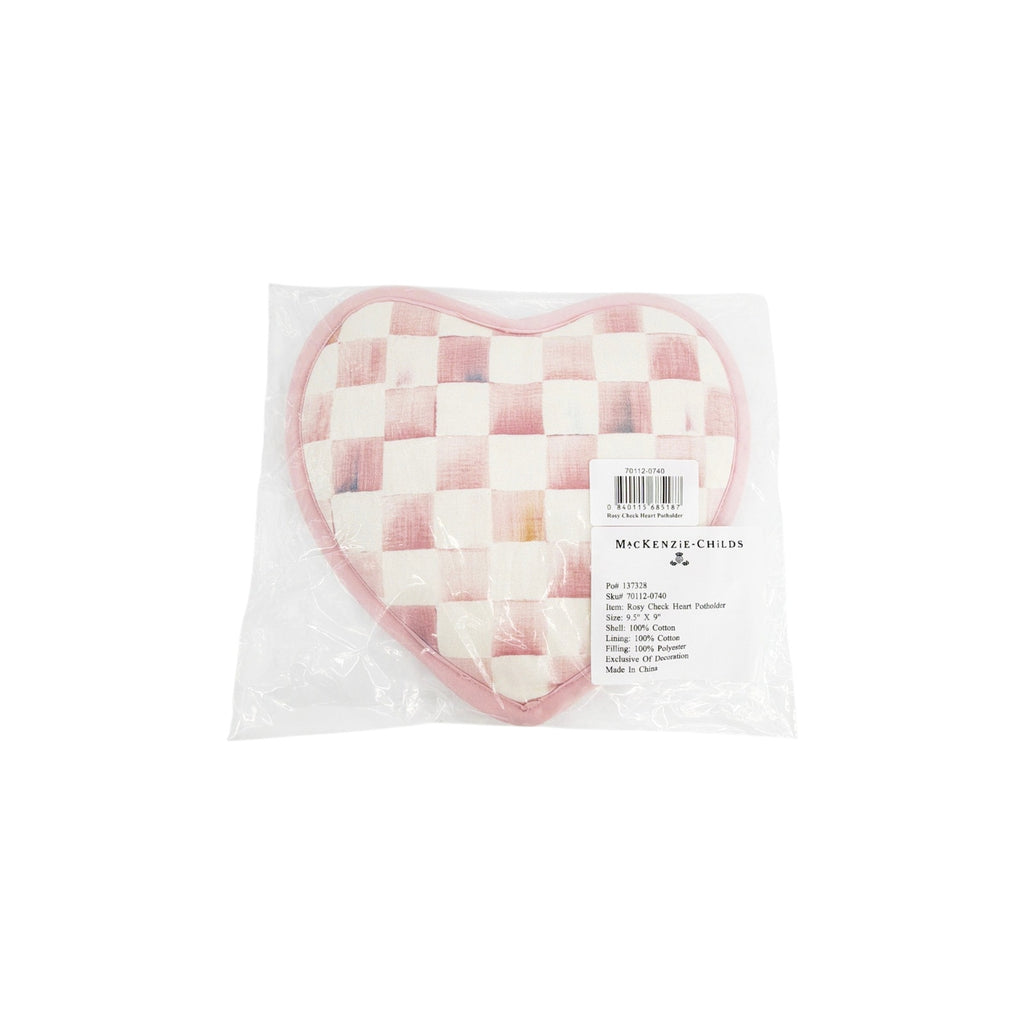 MACKENZIE-CHILDS Rosy Check Heart Potholder