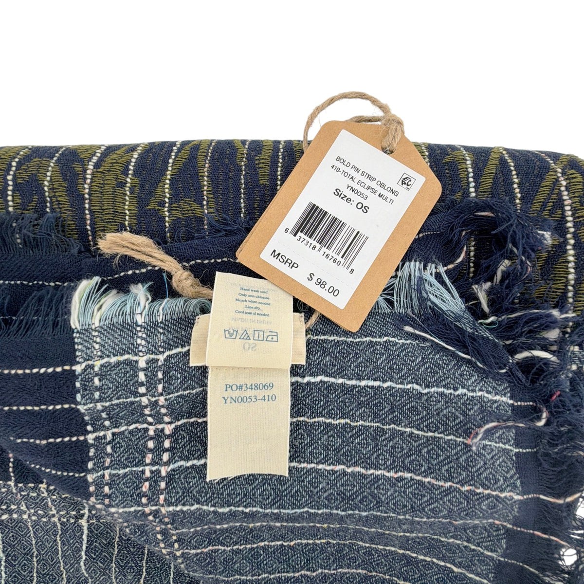 FAHERTY Bold Pin Stripe Oblong Scarf in Total Eclipse Multi