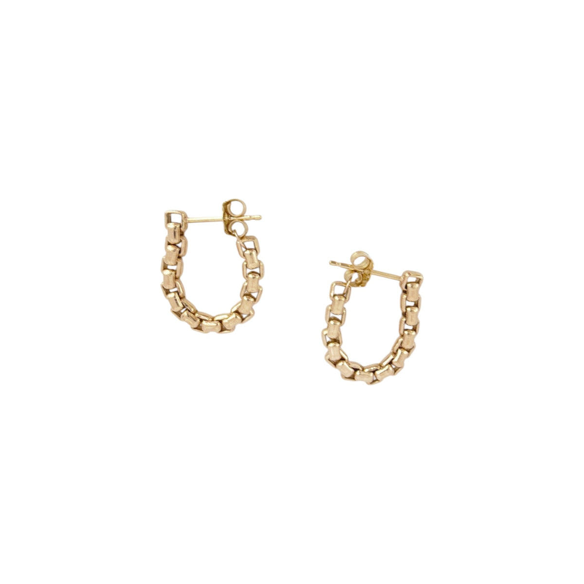 ZOE CHICCO 14k Gold Large Box Chain Huggie Earrings