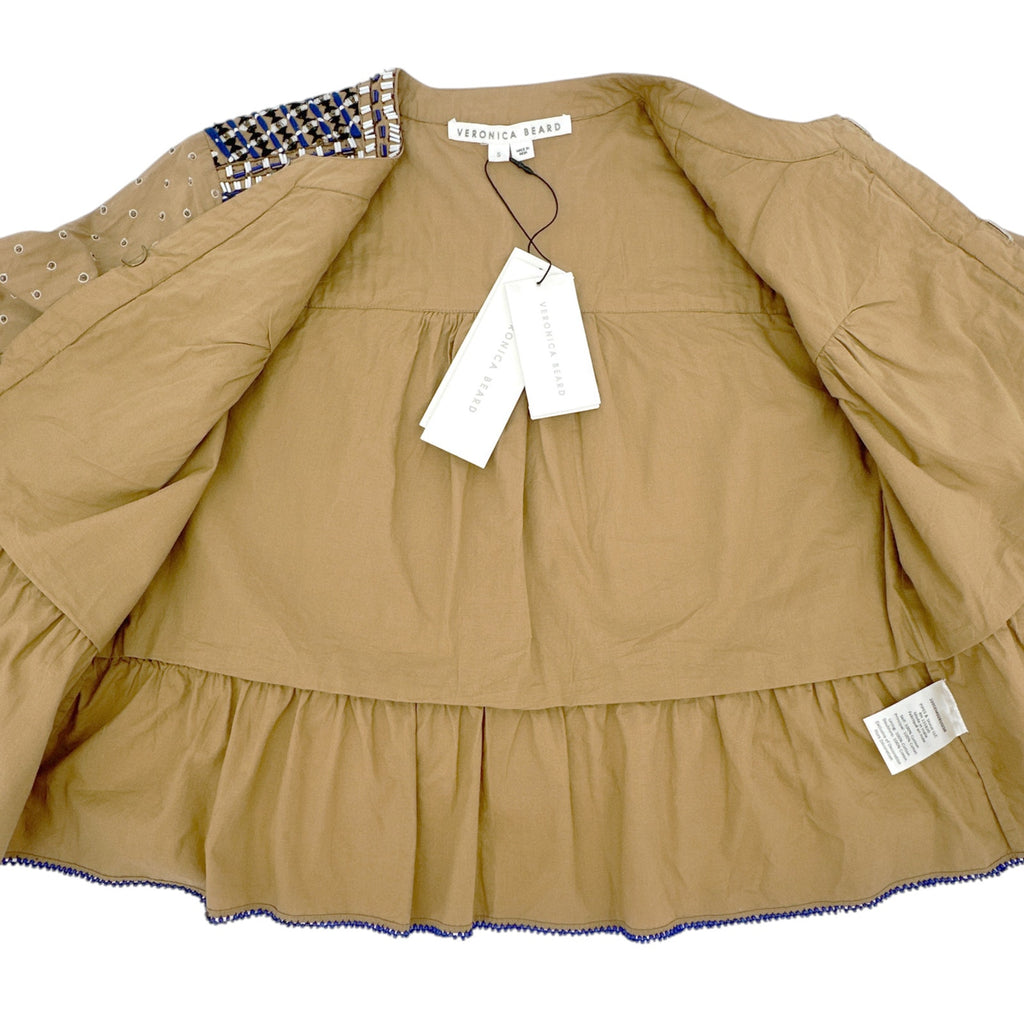 VERONICA BEARD Mckenzie Embellished Jacket in Camel S
