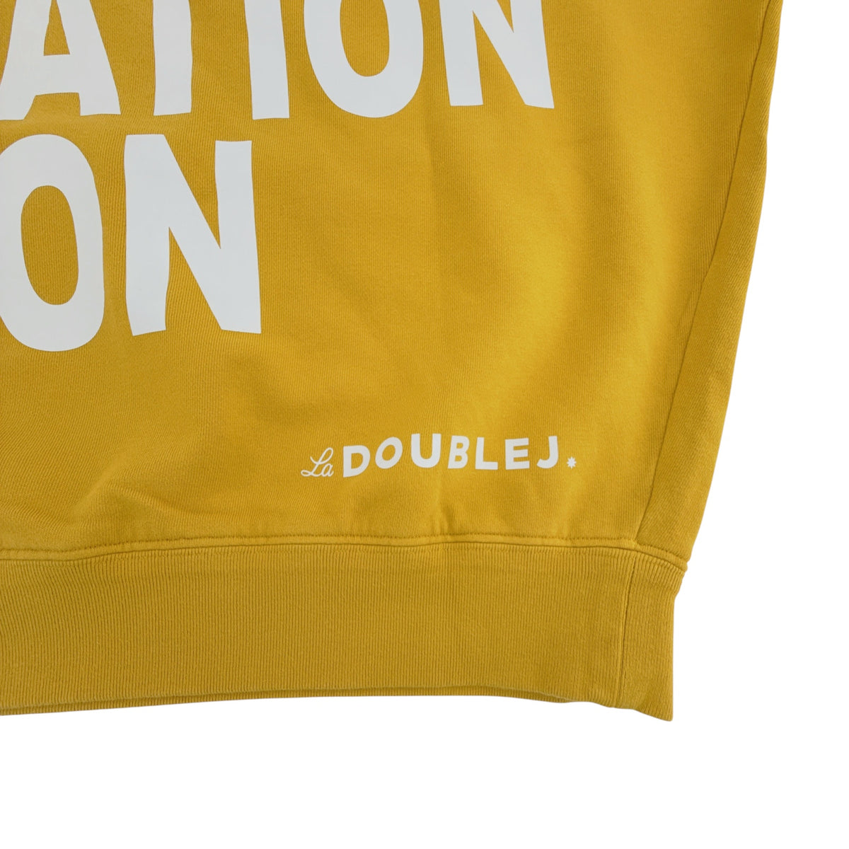 La DOUBLEJ Off Court Sweatshirt "Raise Your Vibration Nation" in Dark Mustard