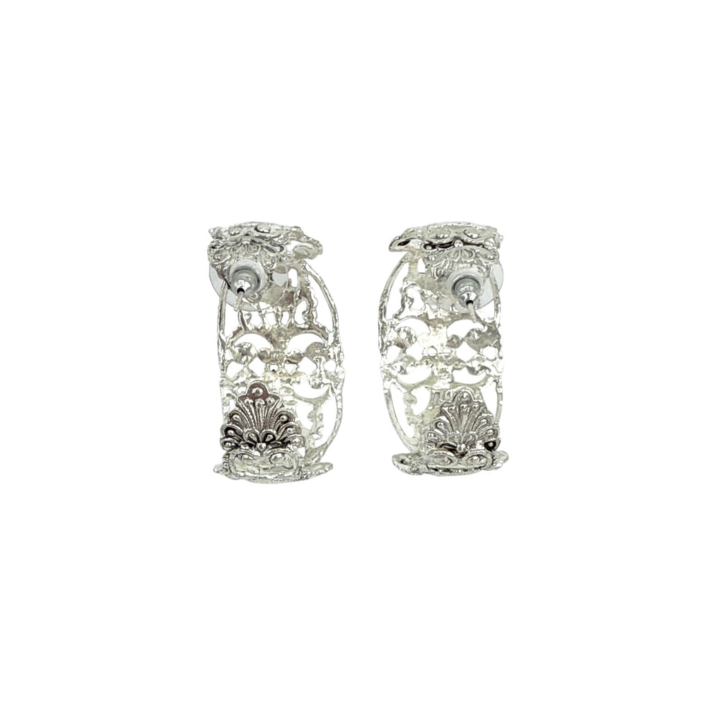VSA Antigua Wide Hoop Post Earrings in Silver