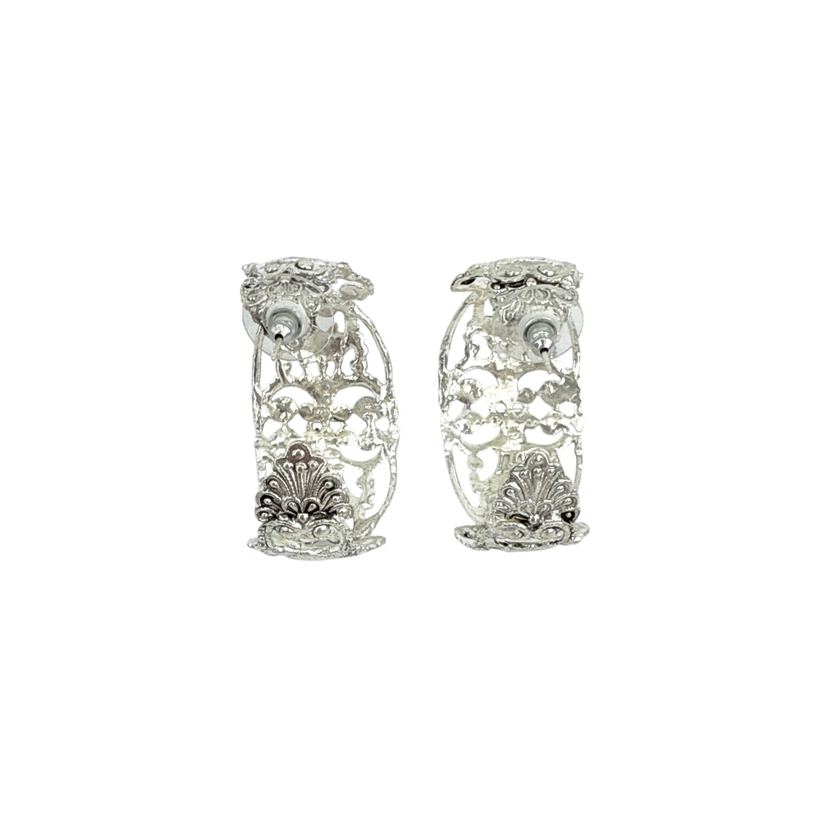 VSA Antigua Wide Hoop Post Earrings in Silver