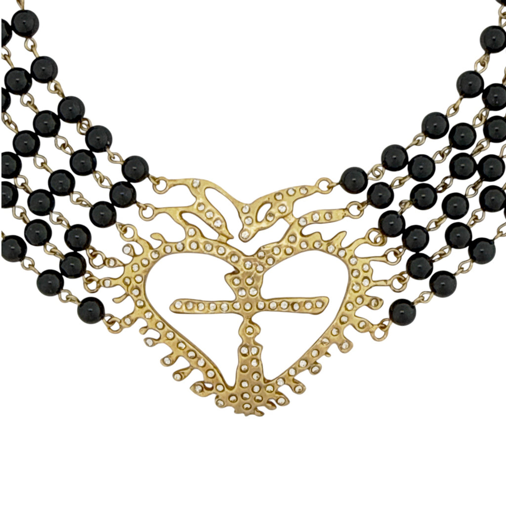 VIRGINS SAINTS & ANGELS VSA La Queen Collar Mystic Black in Gold