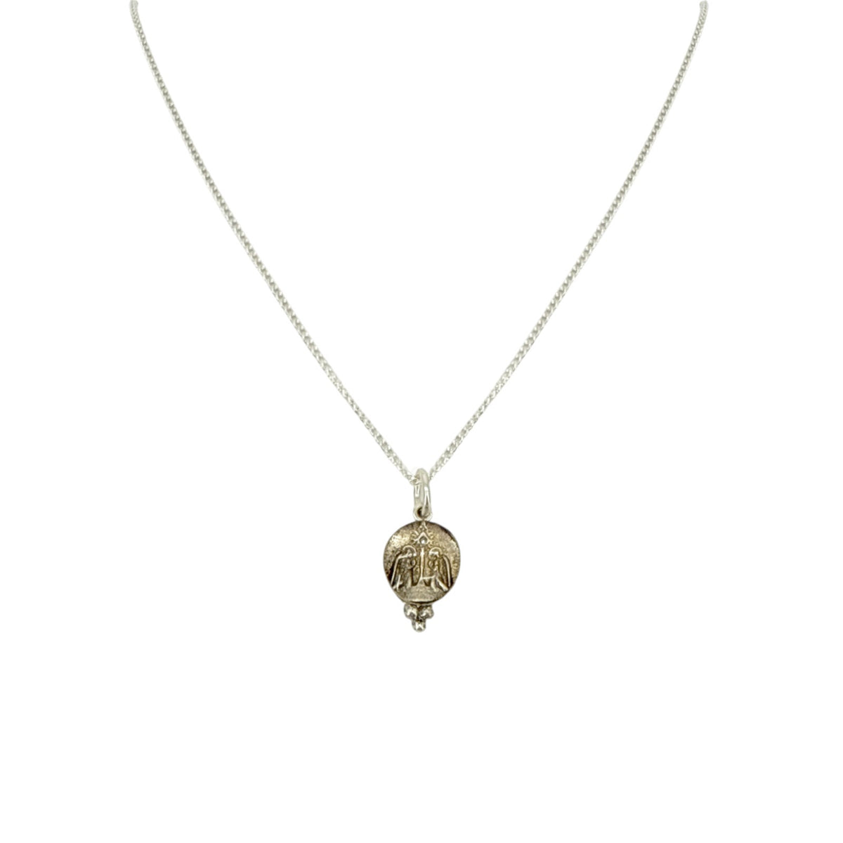 VIRGINS SAINTS & ANGELS VSA Piccolo Lucia Guardian Angels Charm Necklace Silver