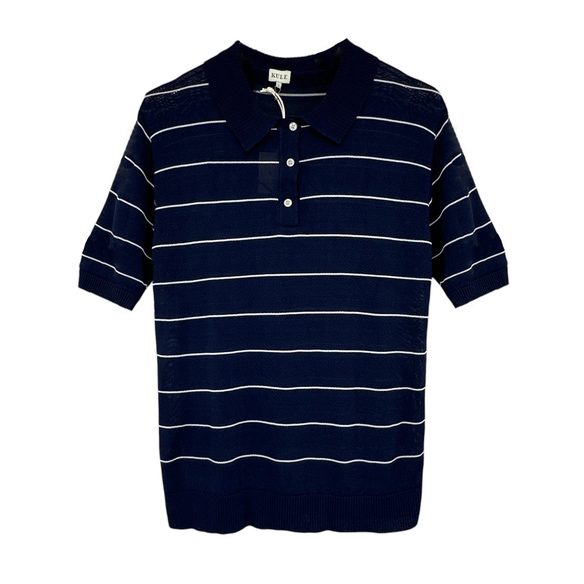 KULE Knit Polo Sweater in Navy L