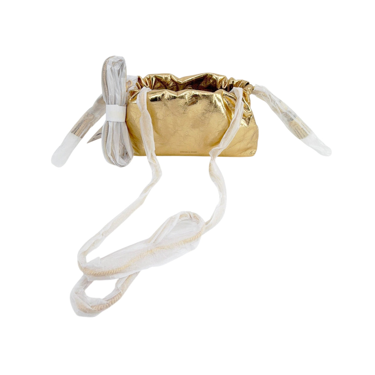 VERONICA BEARD Small Metallic Stash Bag in Gold