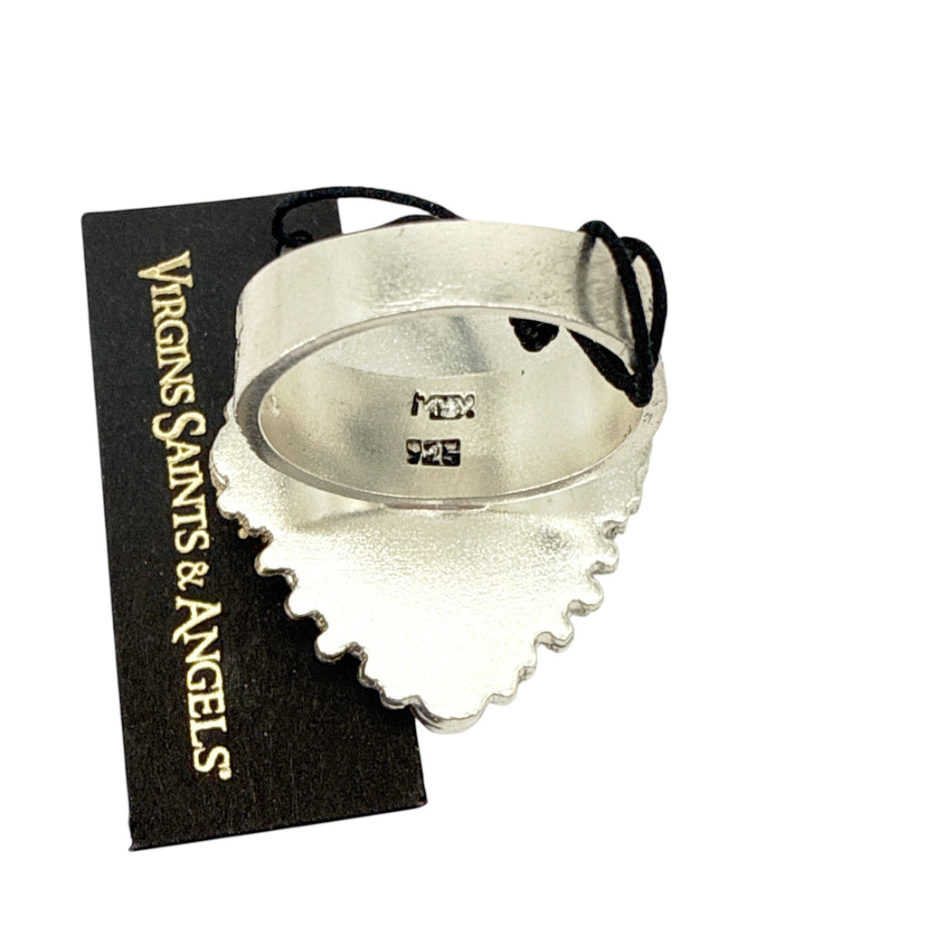 VSA Petite Oval Cloister Fatima Ring in Silver 7