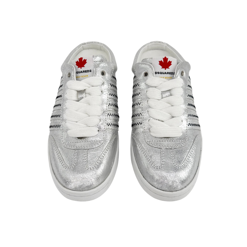 DSQUARED2 Boxer Open Back Mule Sneakers in Silver 37