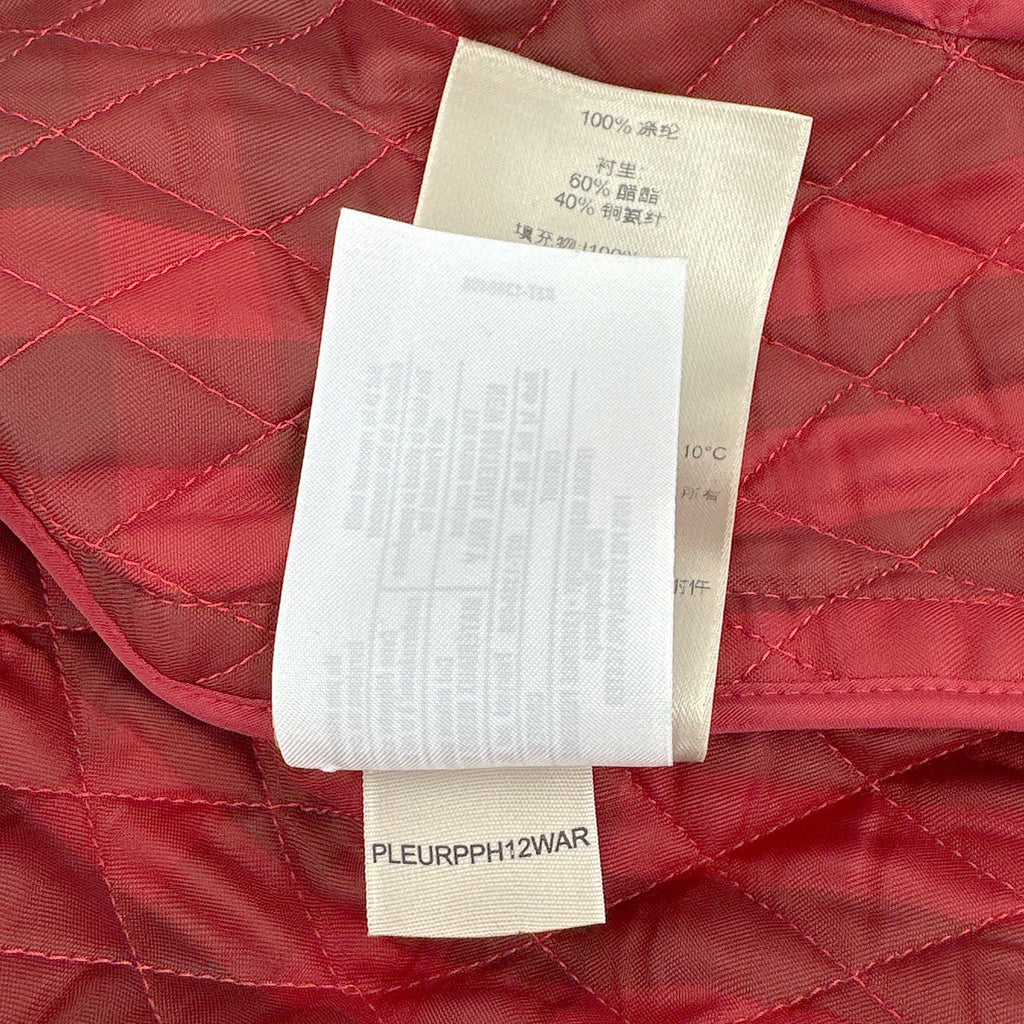 BURBERRY London Cropped Diamond Quilted Jacket in Red US10 | M