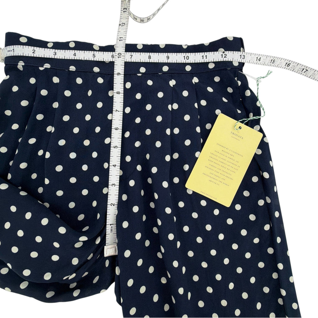 BIRDS of PARADIS by TROVATA Leigh Pant in Navy Polka Dot XS