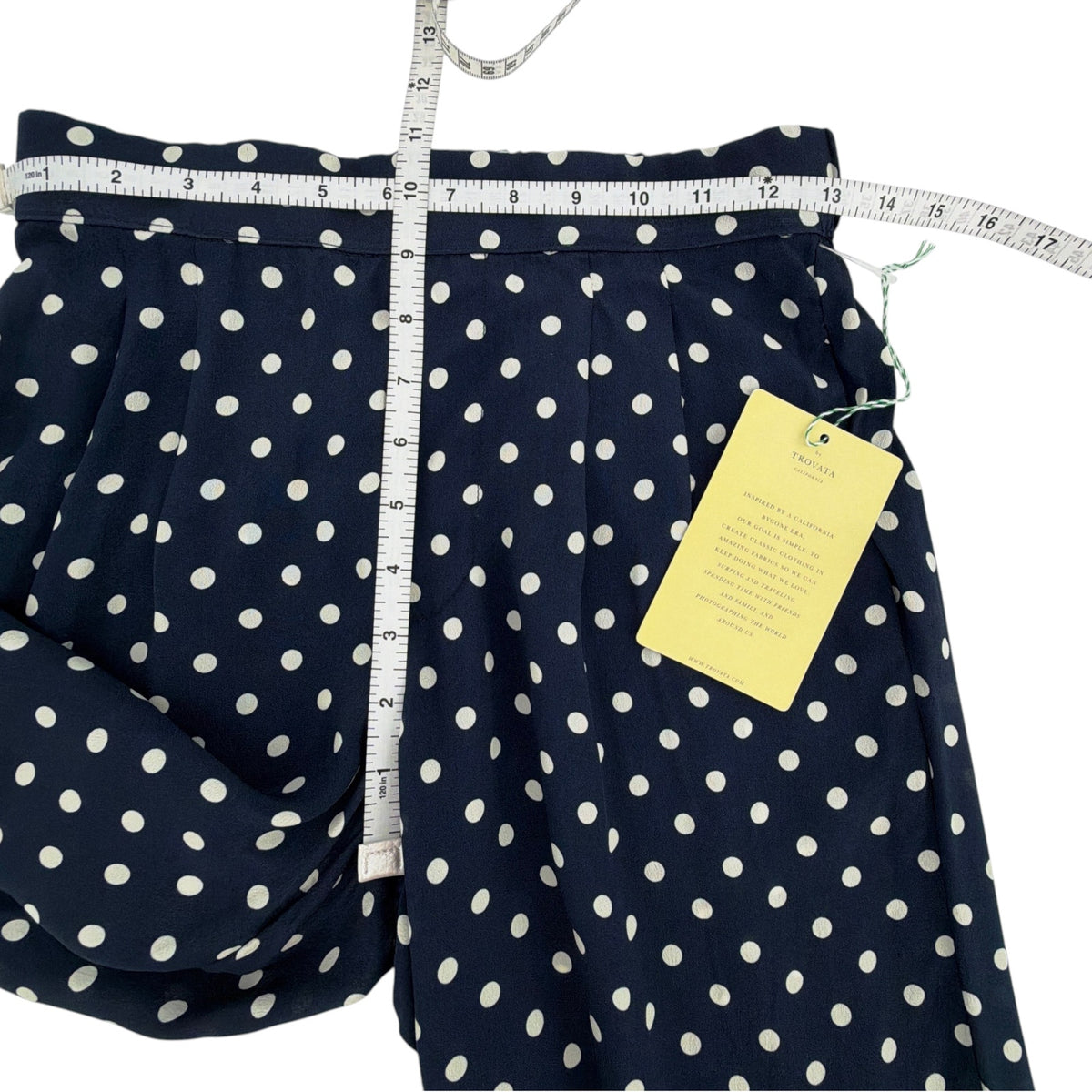 BIRDS of PARADIS by TROVATA Leigh Pant in Navy Polka Dot XS