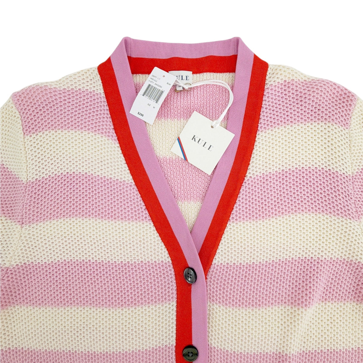 KULE The Raven Cardigan in Cream & Pink M