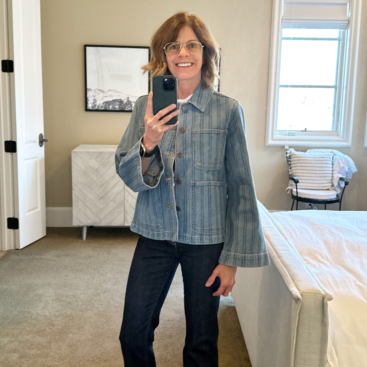 VERONICA BEARD Dahl Striped Denim Jacket S