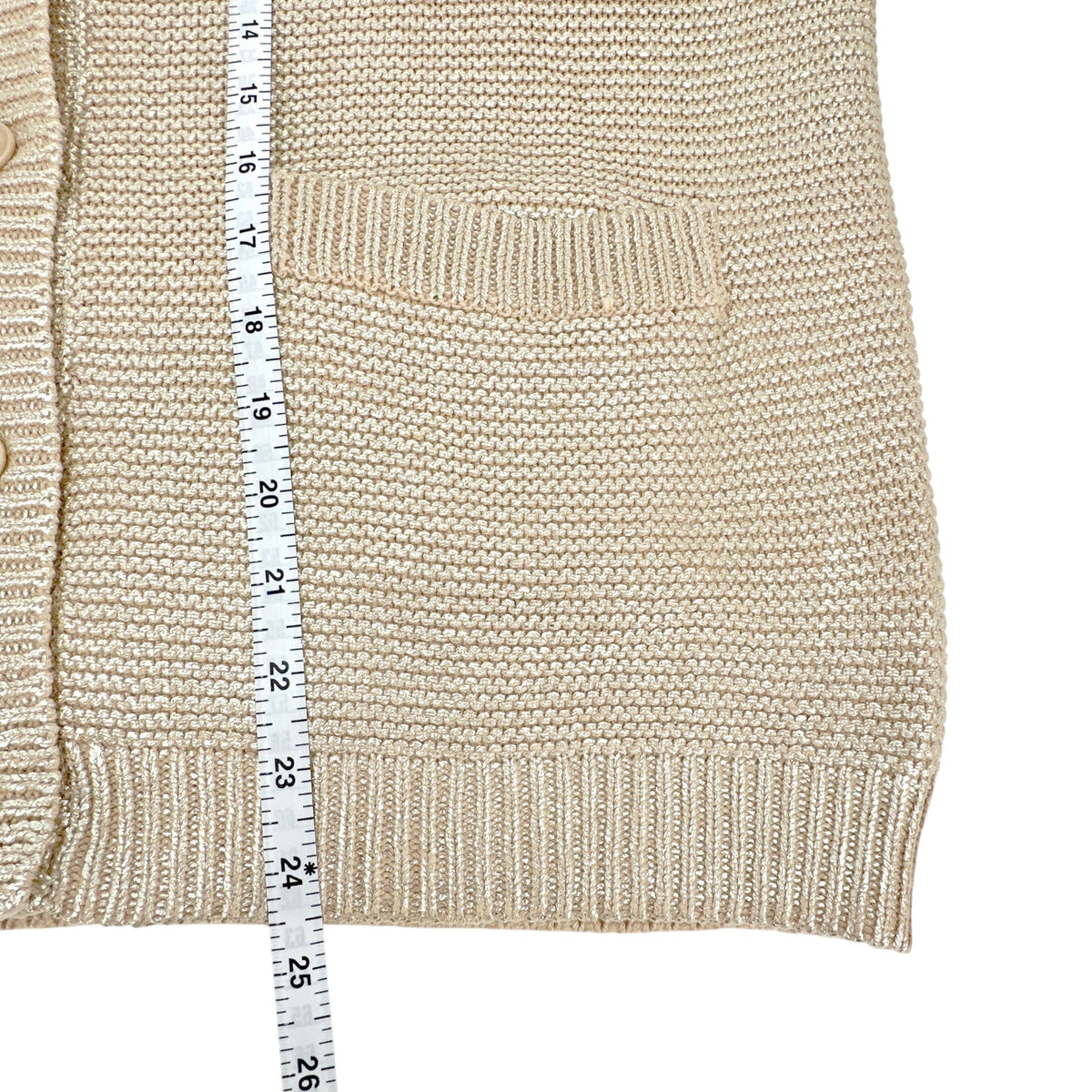 THE GREAT. The Varsity Cardigan Gold Shimmer 1|S