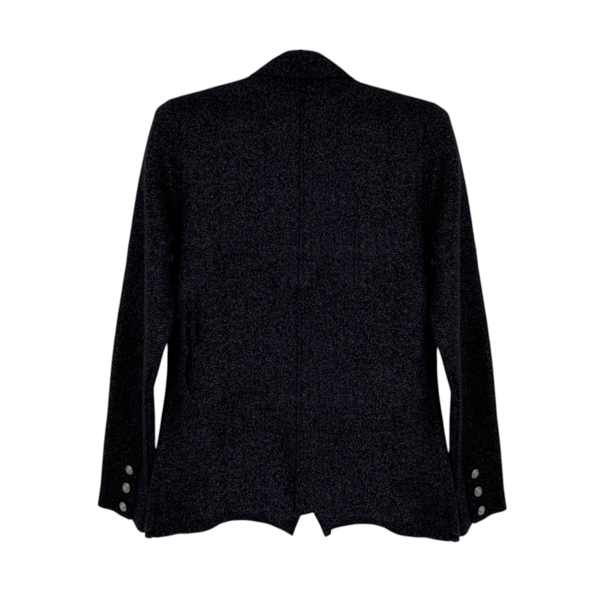 L'AGENCE Kenzie Metallic Knit Blazer in Black & Gunmetal Lurex S