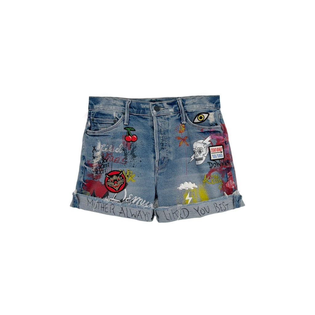 MOTHER The Vagabond Cuffed Shorts in Out of Gas 25