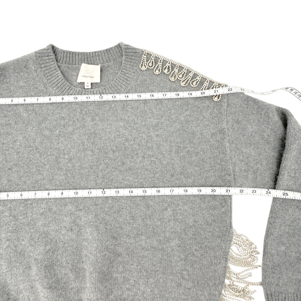 CINQ a SEPT Lilliana Embellished Knit Sweater M
