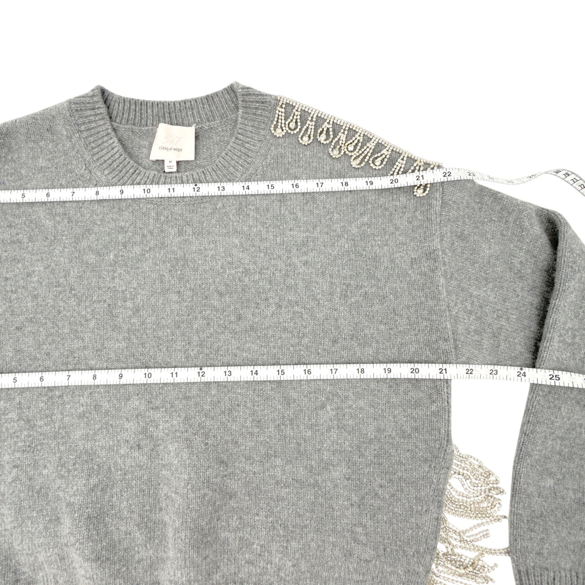 CINQ a SEPT Lilliana Embellished Knit Sweater M