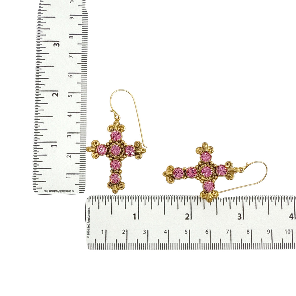 VIRGINS SAINTS & ANGELS VSA Addie Earrings Gold & Fuchsia Pink