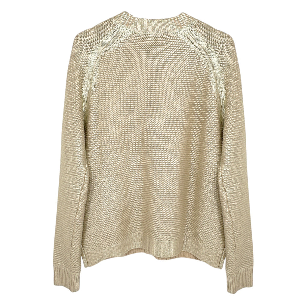 THE GREAT. The Varsity Cardigan Gold Shimmer 1|S