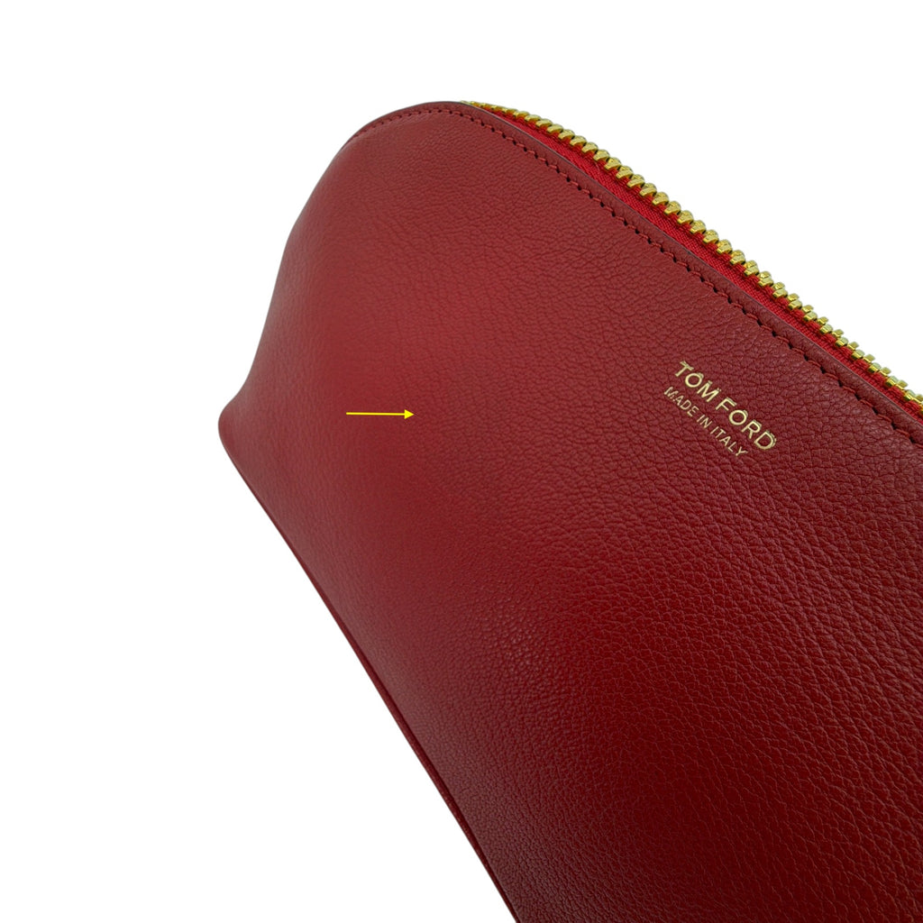 TOM FORD Leather Cosmetic Case Pouch Bag in Red