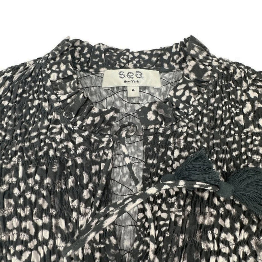 SEA New York Calla Cheetah Flutter Sleeve Top Size 4