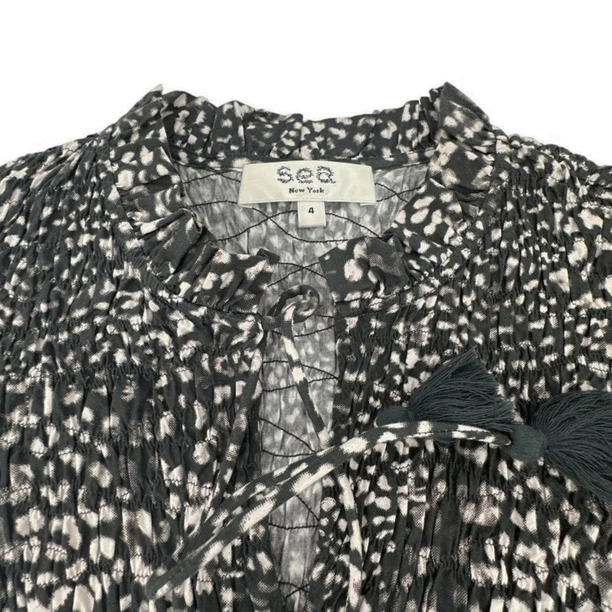 SEA New York Calla Cheetah Flutter Sleeve Top Size 4