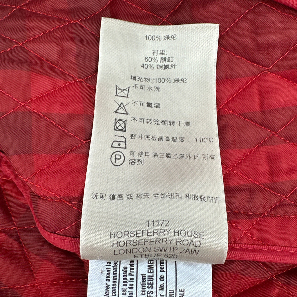 BURBERRY London Cropped Diamond Quilted Jacket in Red US10 | M
