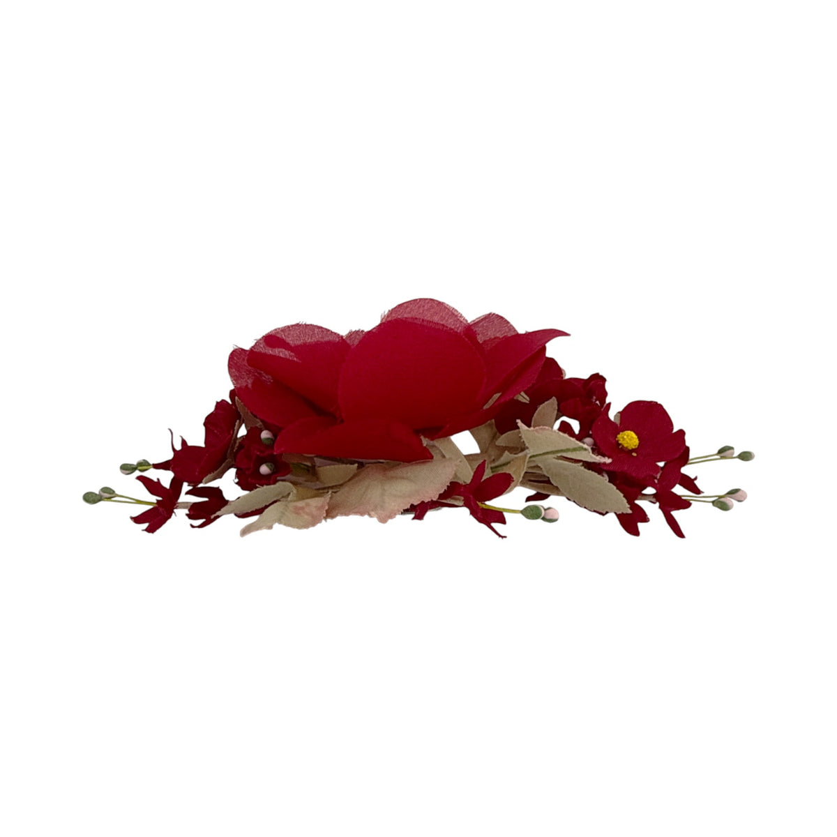Gucci Silk Floral Brooch in Red