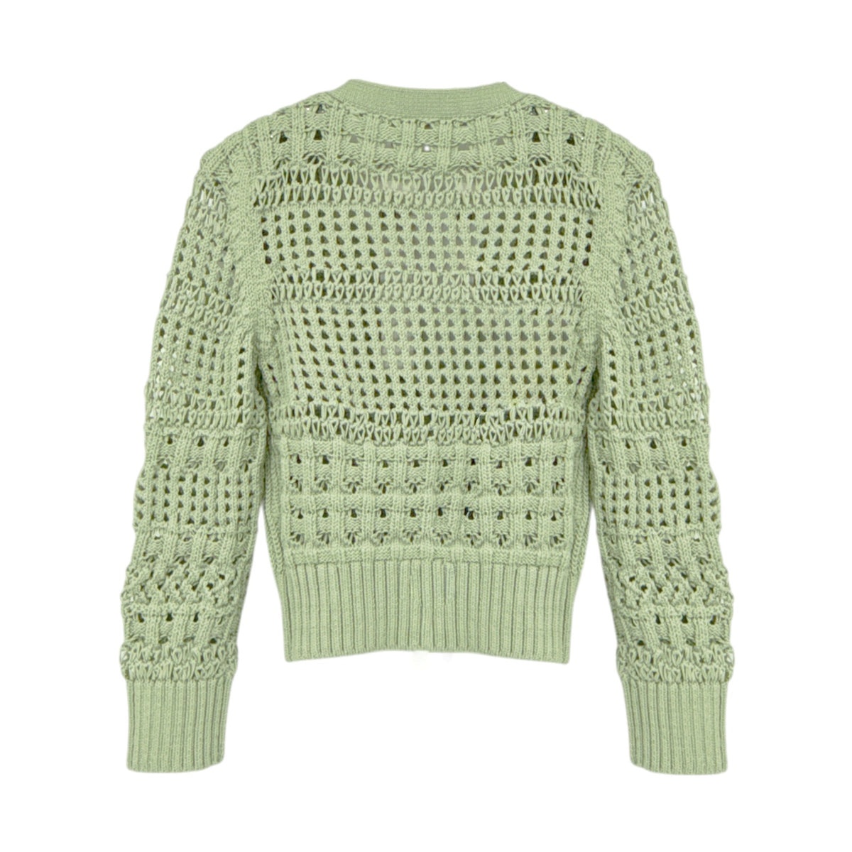 JONATHAN SIMKHAI Ambrose Crochet Cardigan in Sage S
