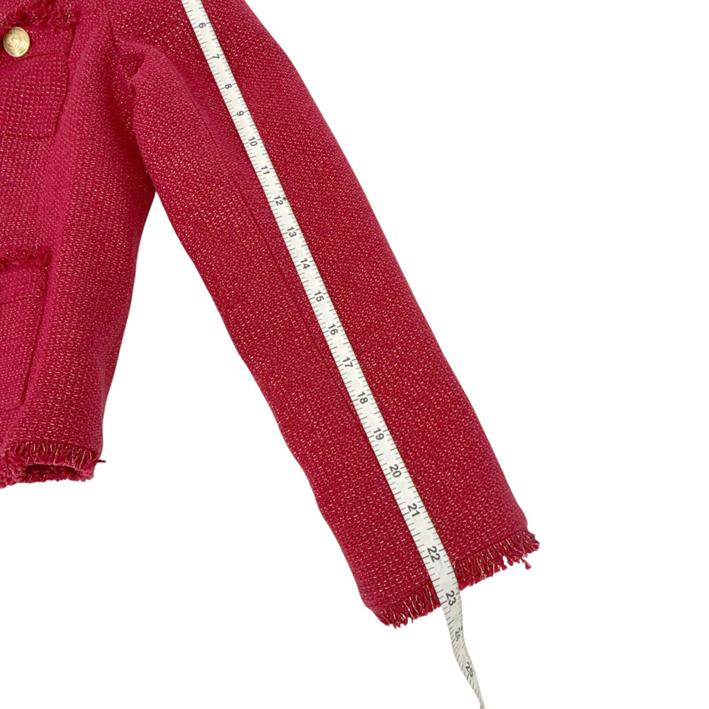 L'AGENCE Sylvia Collared Jacket in Garnet Red &amp; Copper 4