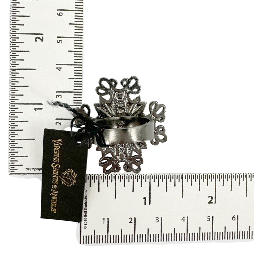 VSA Electra Cross Ring in Gunmetal Size 7