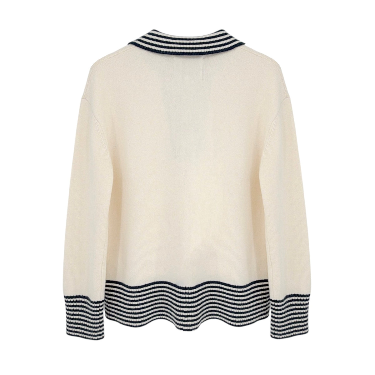 ADDISON BAY Carlyle Rugby Sweater in Cream & Navy XS