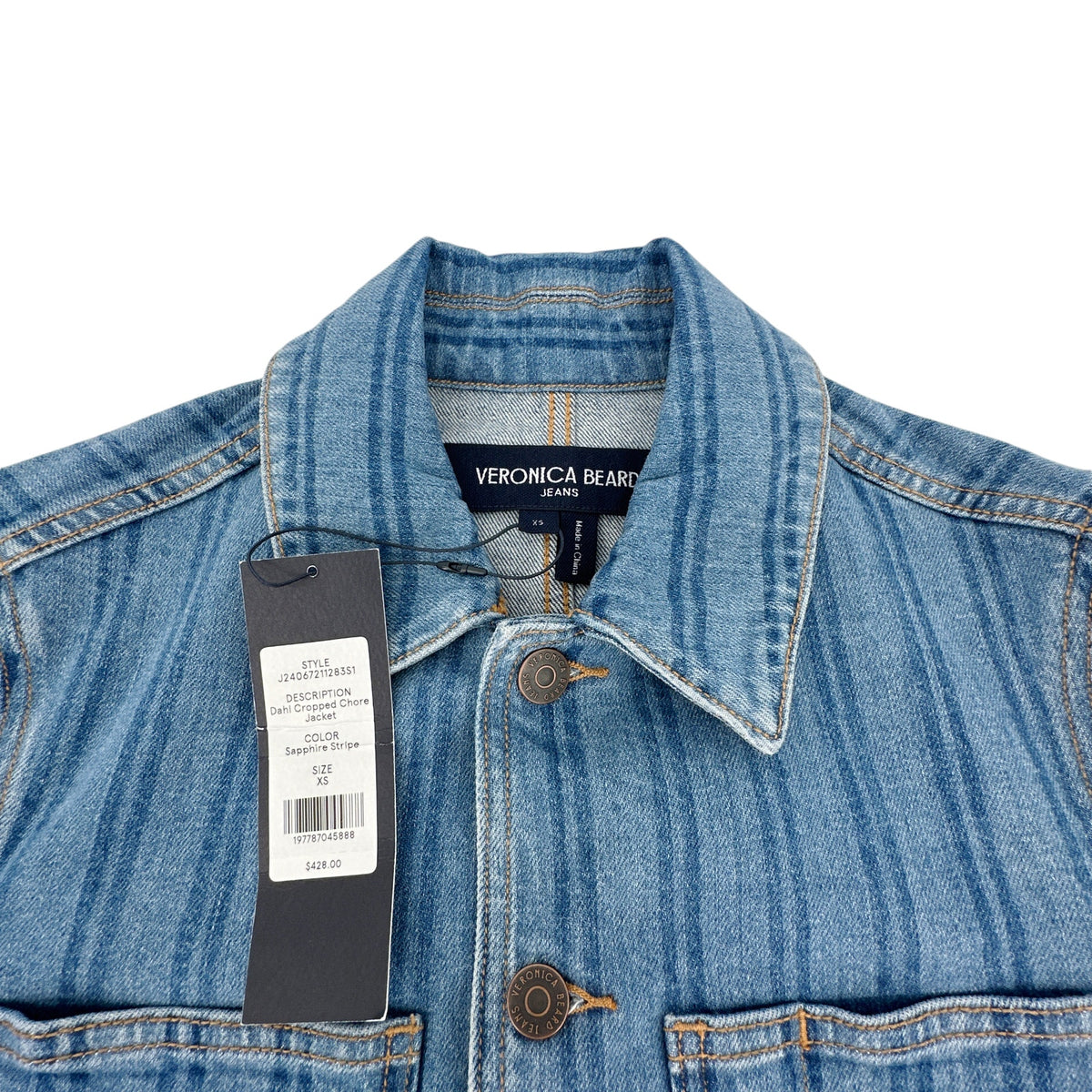 VERONICA BEARD Dahl Striped Denim Jacket XS