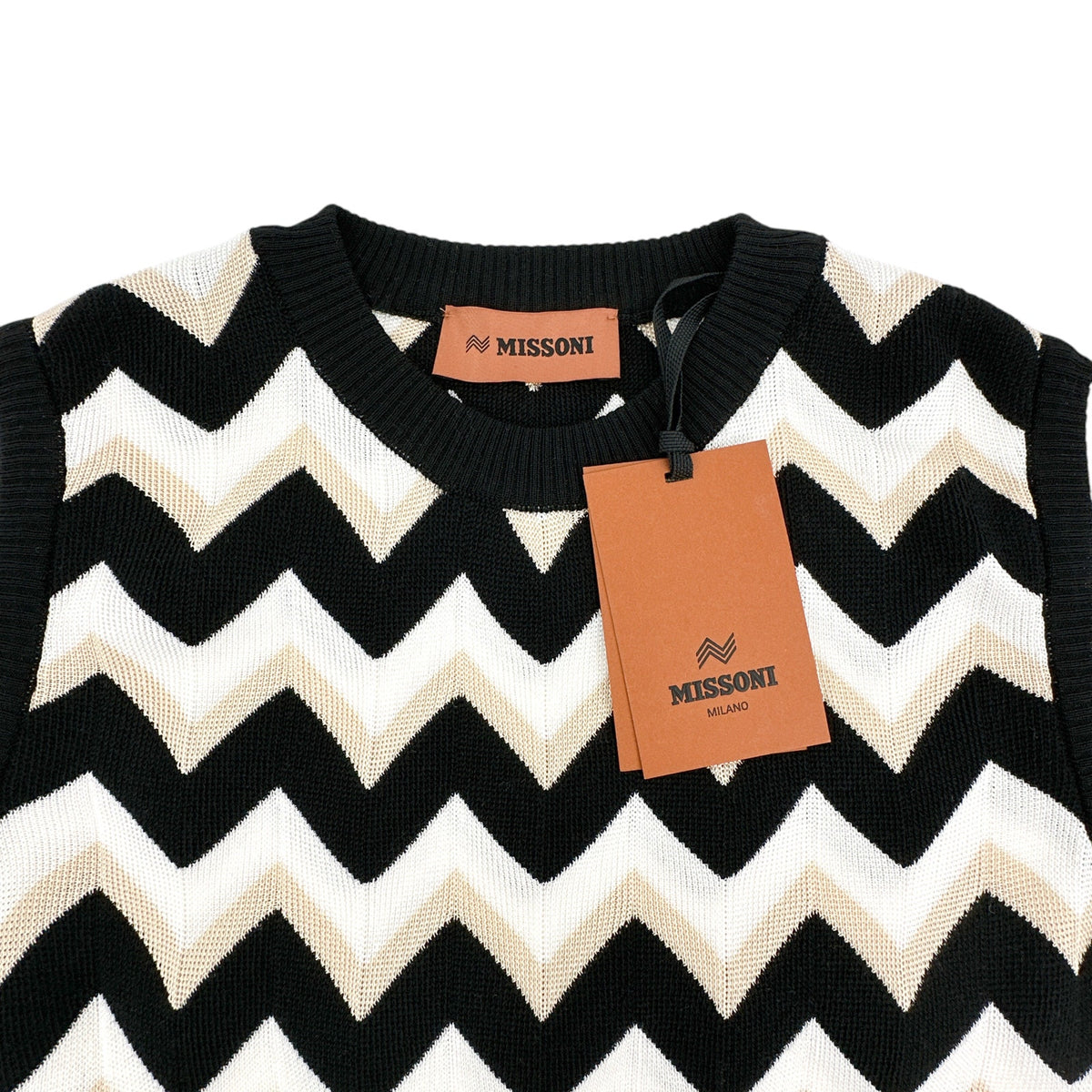 MISSONI Tank Top Zigzag Knit Sweater IT42|M