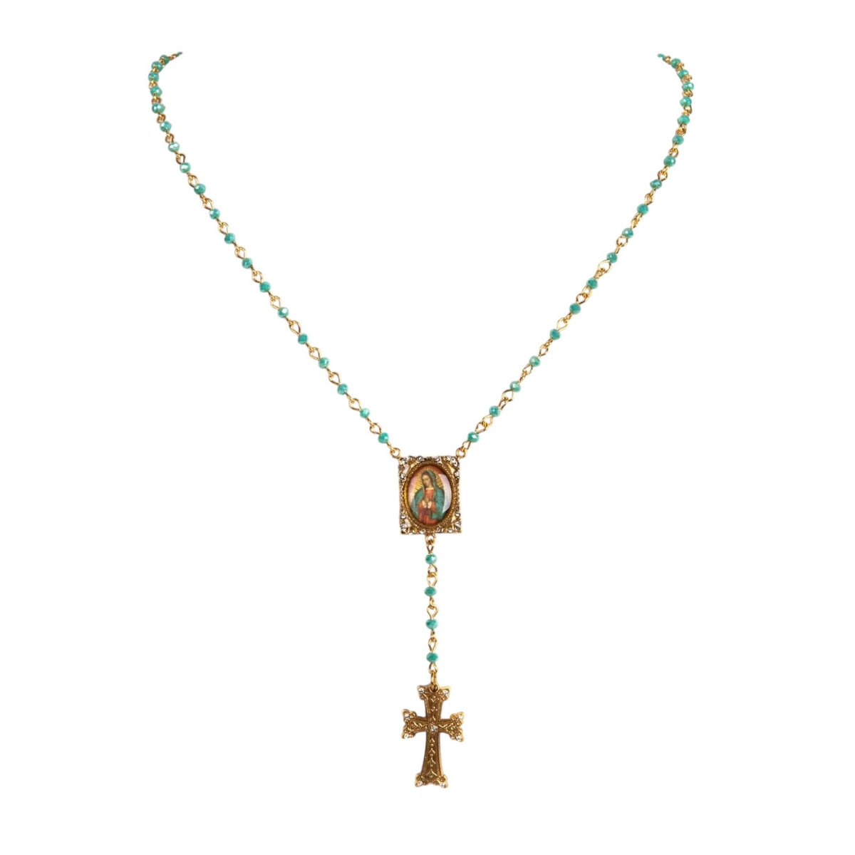 VSA Retablo Guadalupe Rosary Necklace