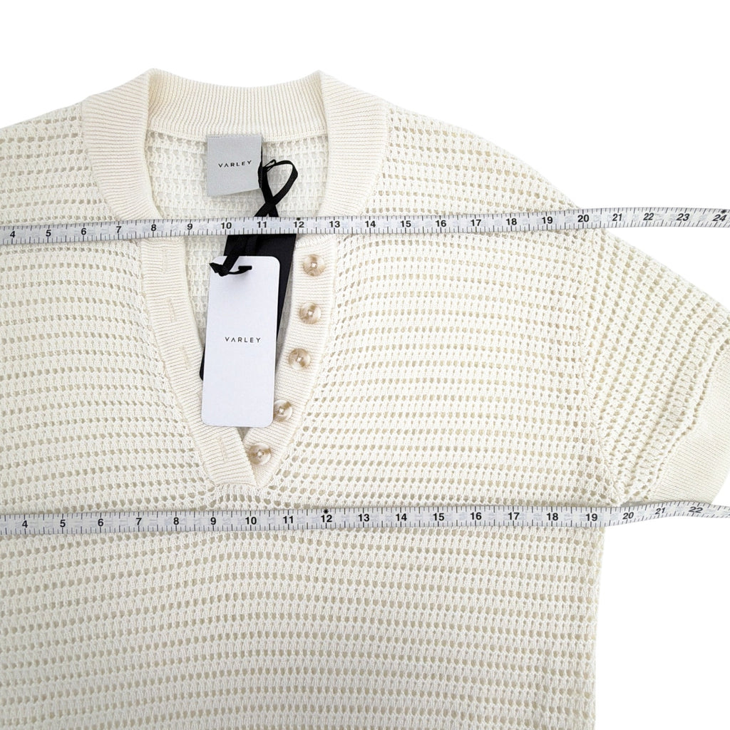 VARLEY Callie Knit Top in Egret XS