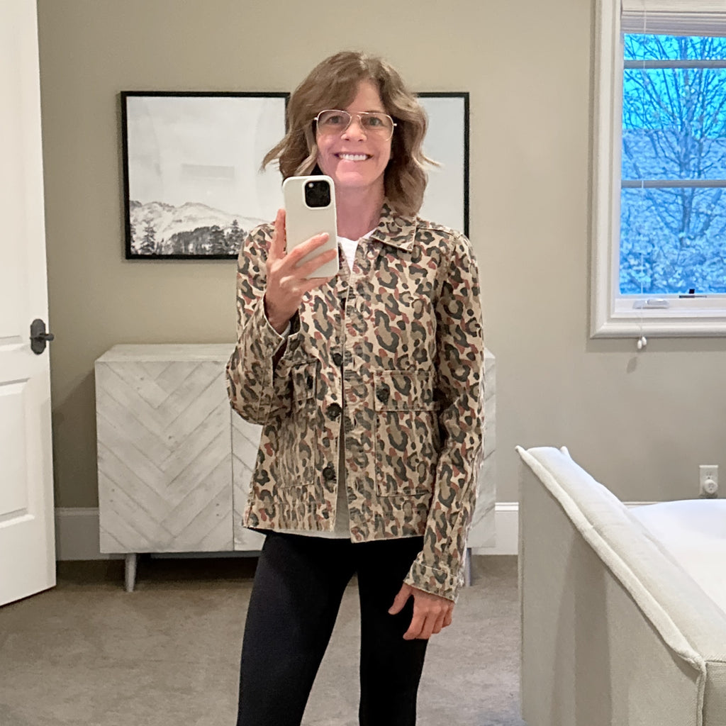 VERONICA BEARD Mercer Leopard Print Jacket S