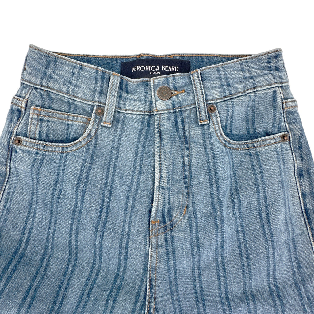 VERONICA BEARD Crosbie Striped Loafer Length Wide Leg Jean 24