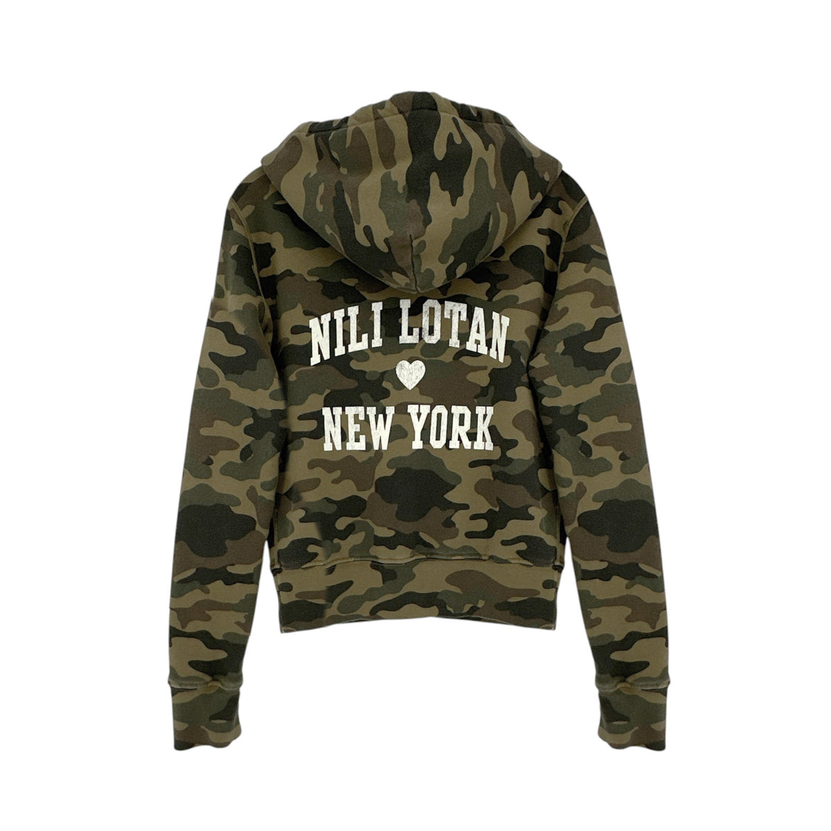 NILI LOTAN New York Callie Zip Up Hoodie In Camouflage Print XS