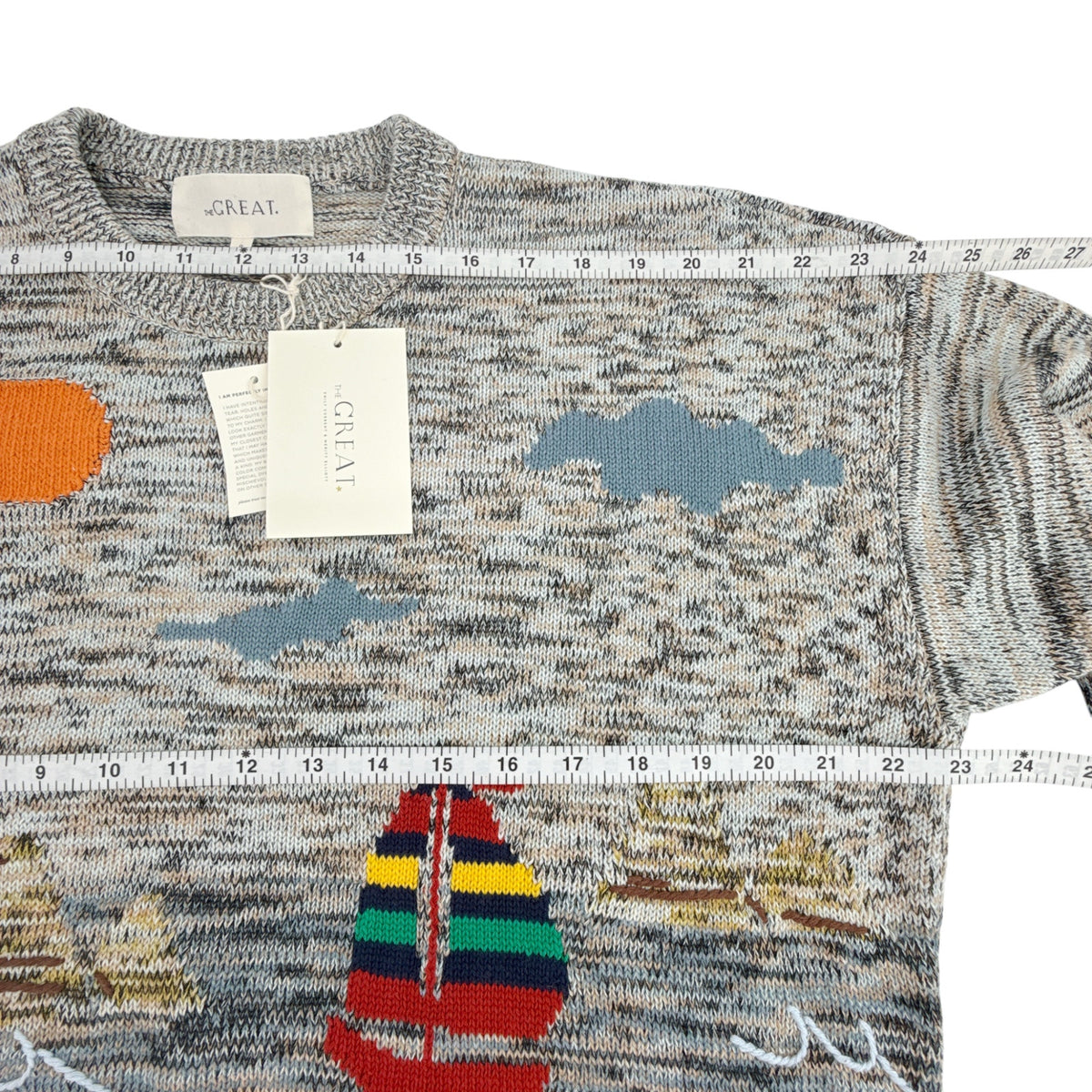 THE GREAT. The Boating Pullover. Sea Breeze Multi 0|XS