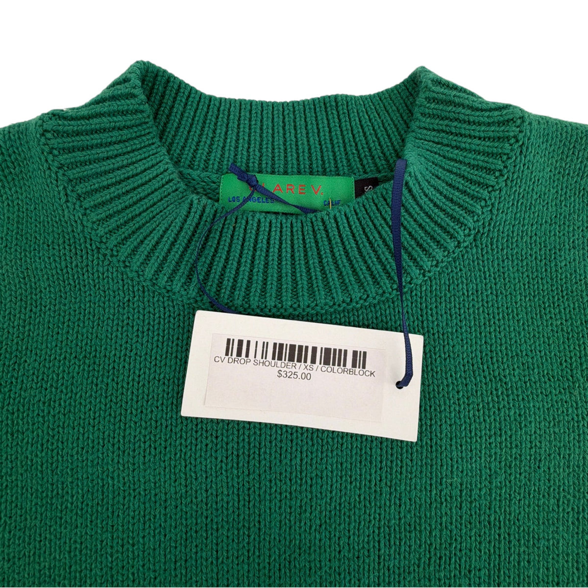 CLARE V. Colorblock Drop Shoulder Sweater XS